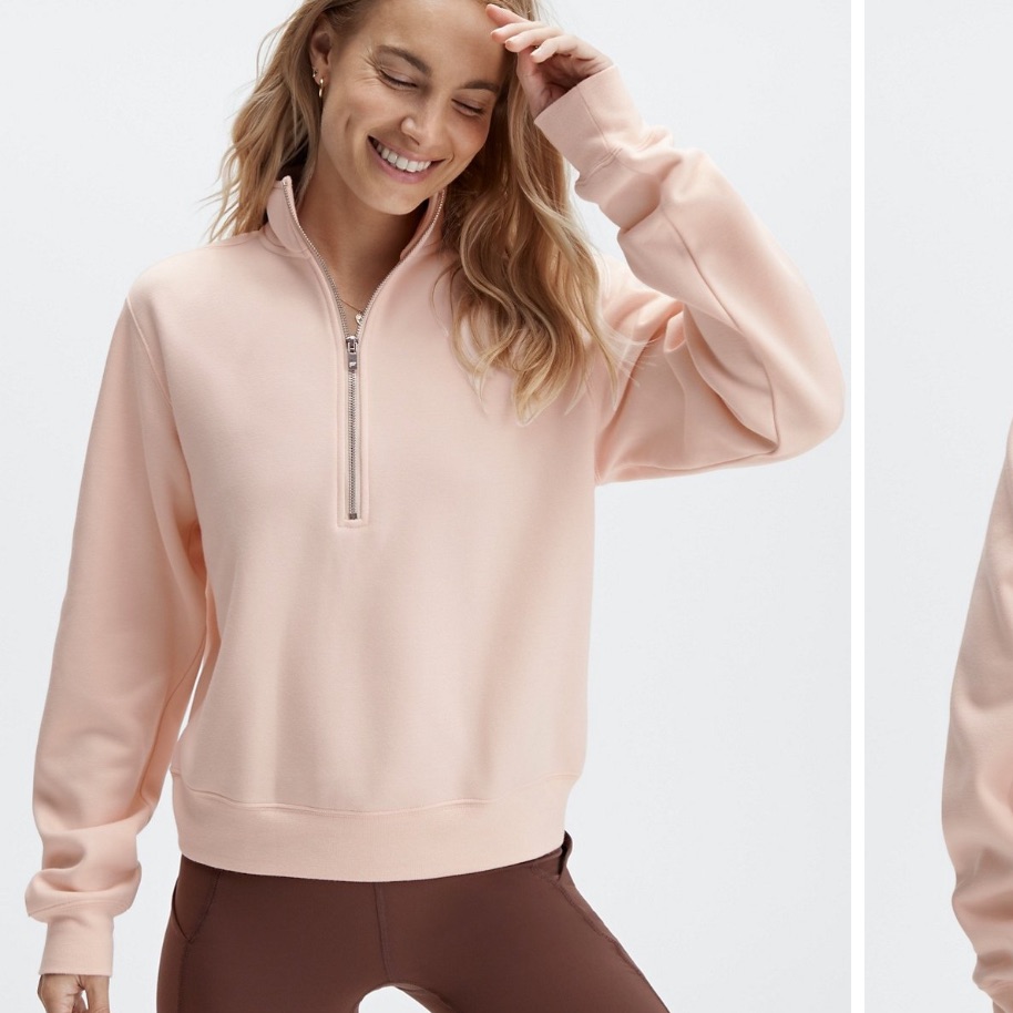 Fabletics. Basic 1/2" Zip Sweatshirt. Size L.